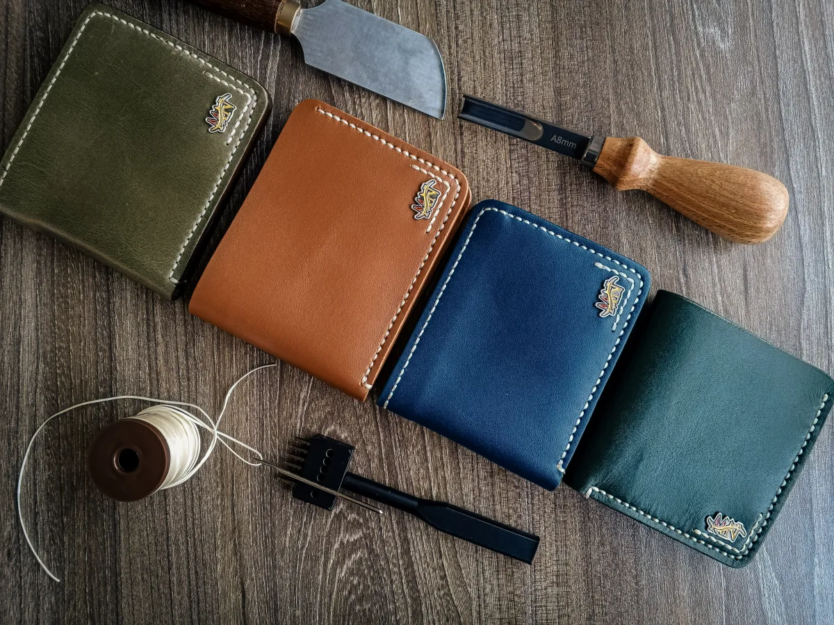 Handmade leather wallet collection